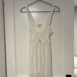 Flora Nikrooz- White Lace Bodice Sleeveless Nightgown